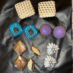 80s earrings - very heavy -